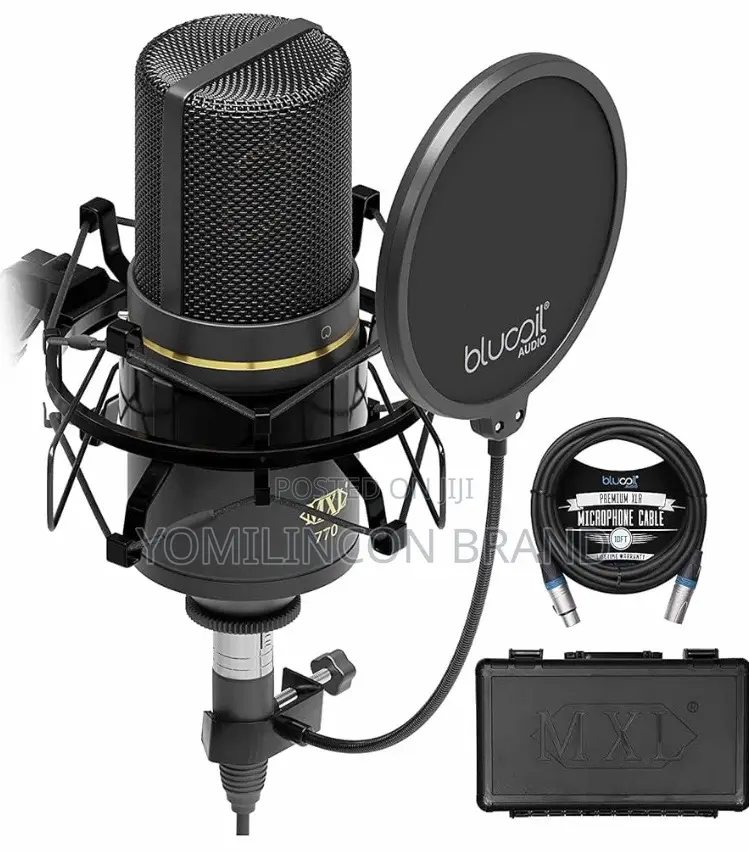 MXL 770 Condenser Microphone Complete Bundle and Cable