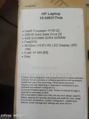New Laptop HP 15 4GB Intel Celeron SSD 256GB