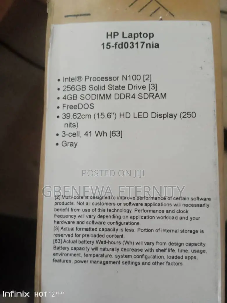 New Laptop HP 15 4GB Intel Celeron SSD 256GB