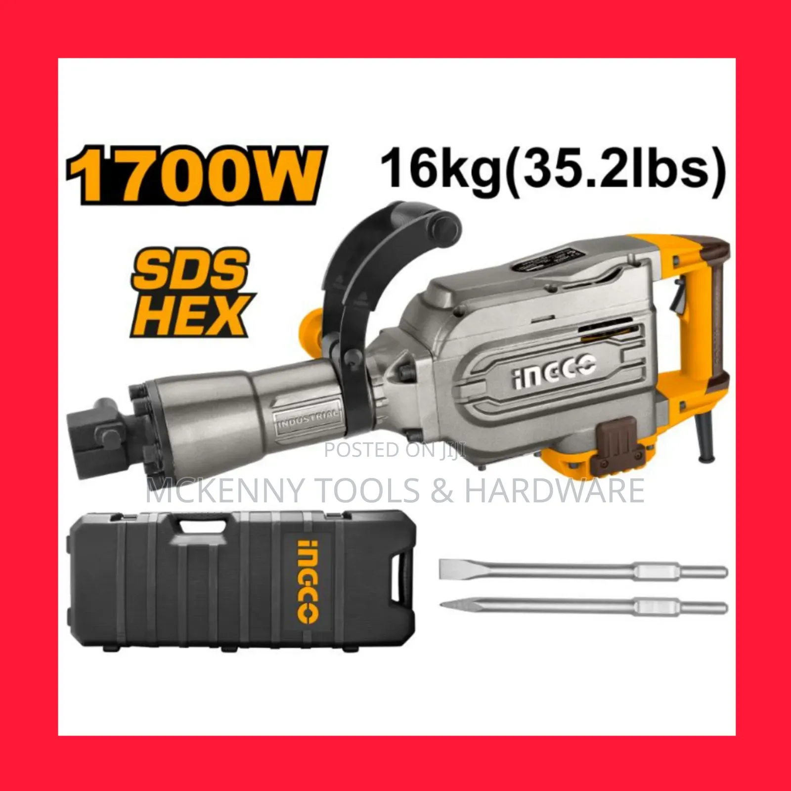 Ingco 16kg Demolition Hammer - 1700watts