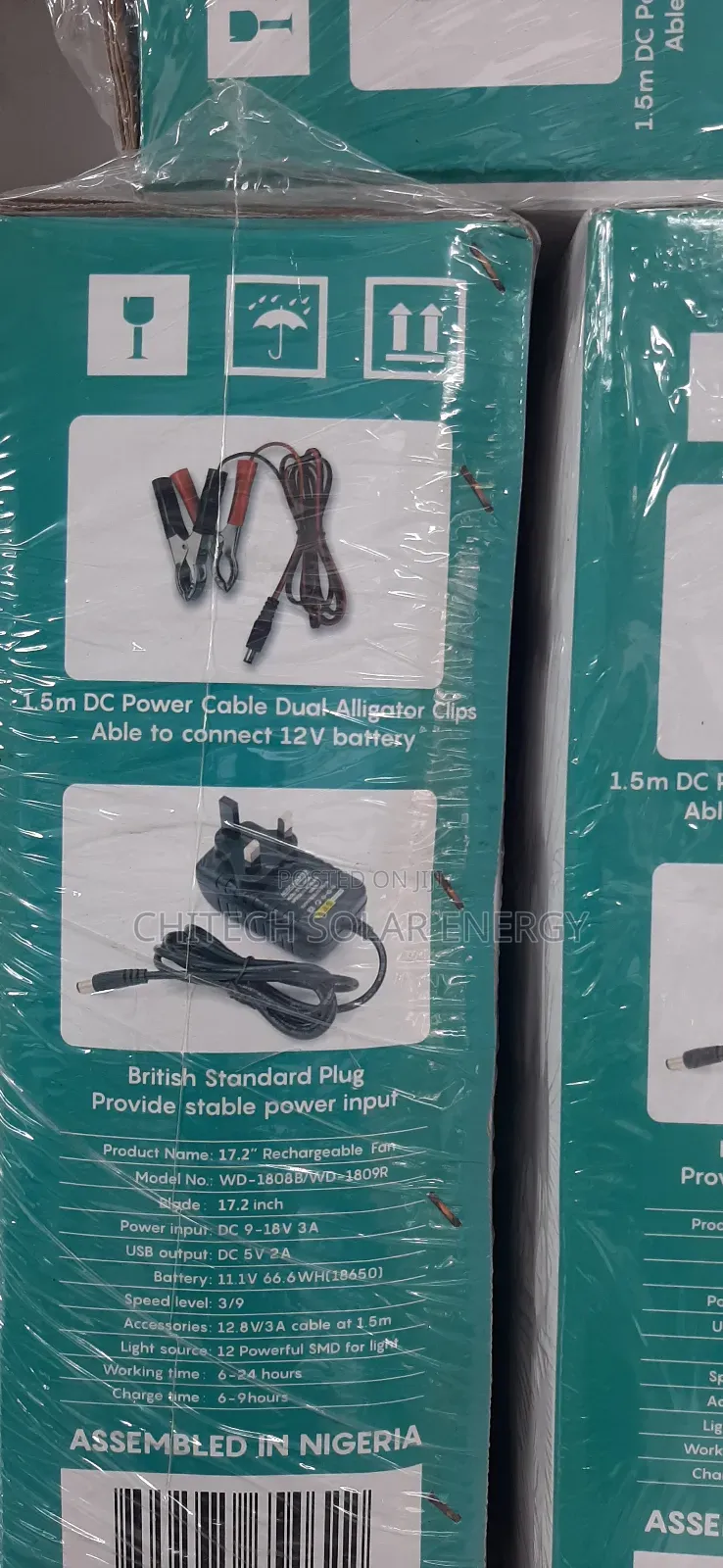 Rechargeable Solar Fan