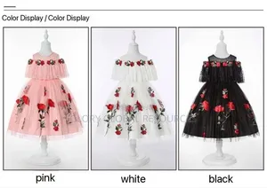 Vestidos Vintage Embroidery Red Rose Luxury Princesses Dress