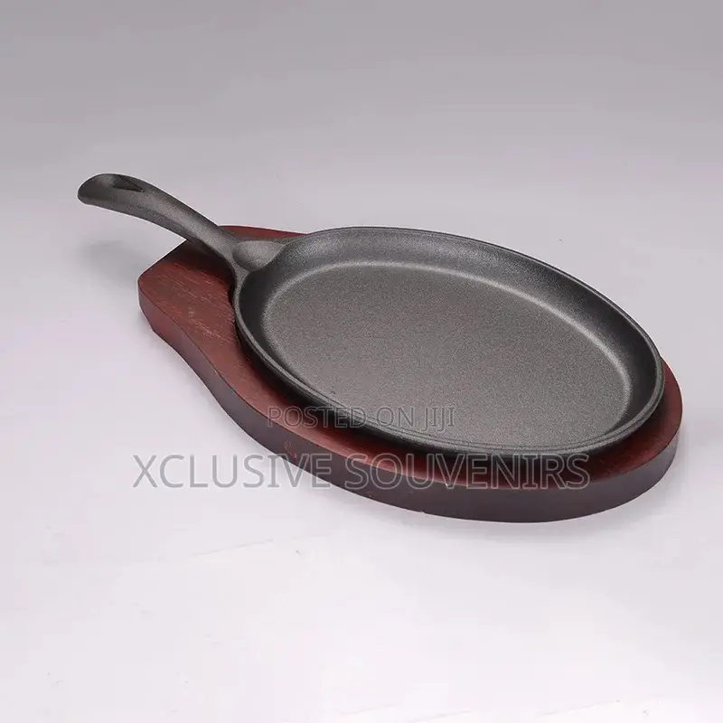High Quality Oval Shape Shallow Flat Cast Iron Non-Stick Pan