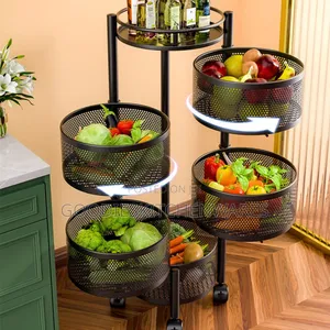 5 Layer Fruit Basket/ Storage Rack With Wheel / Trolley