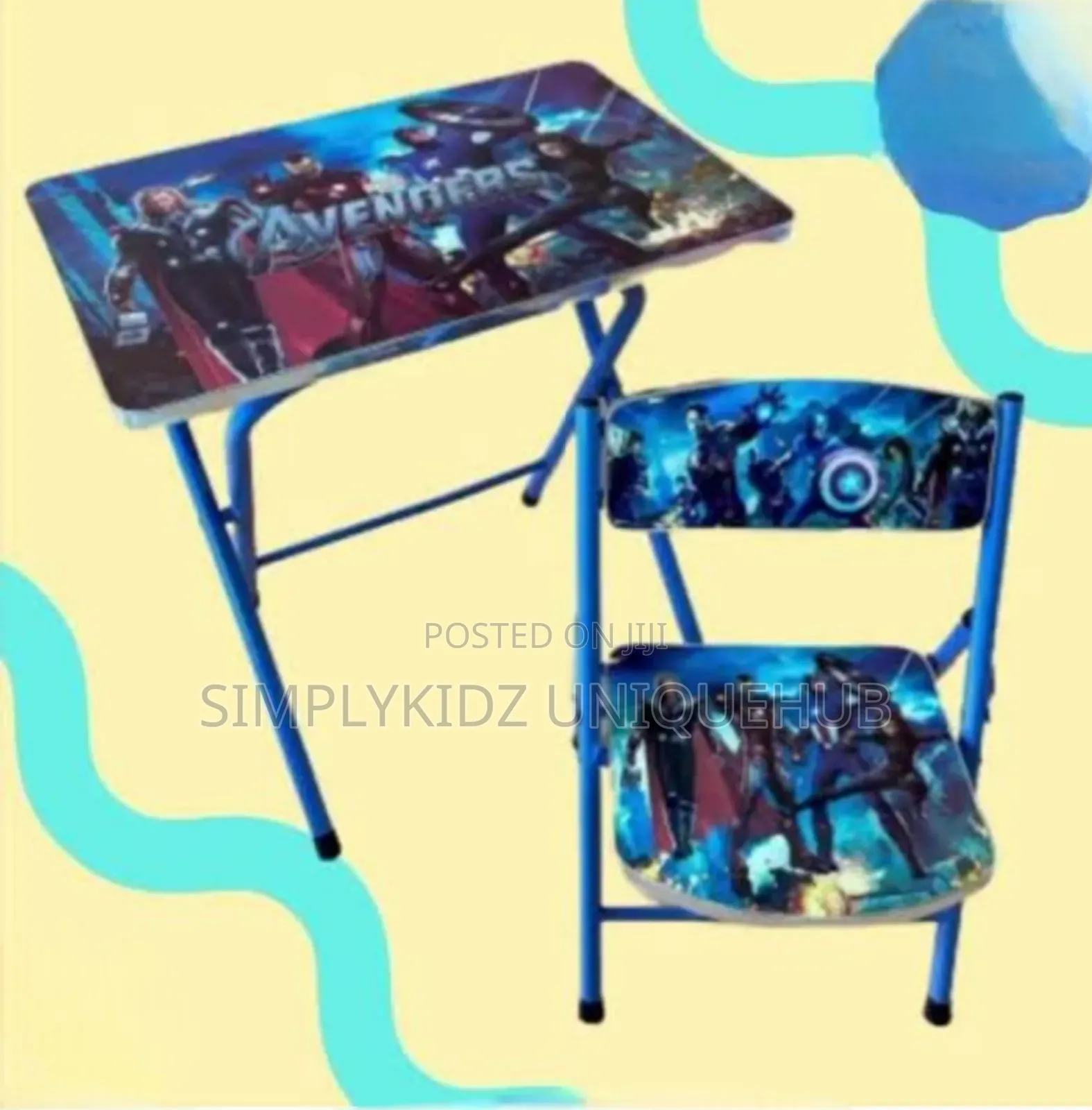 Avengers Cartoon Character Table Chair Set - Pre-Owned