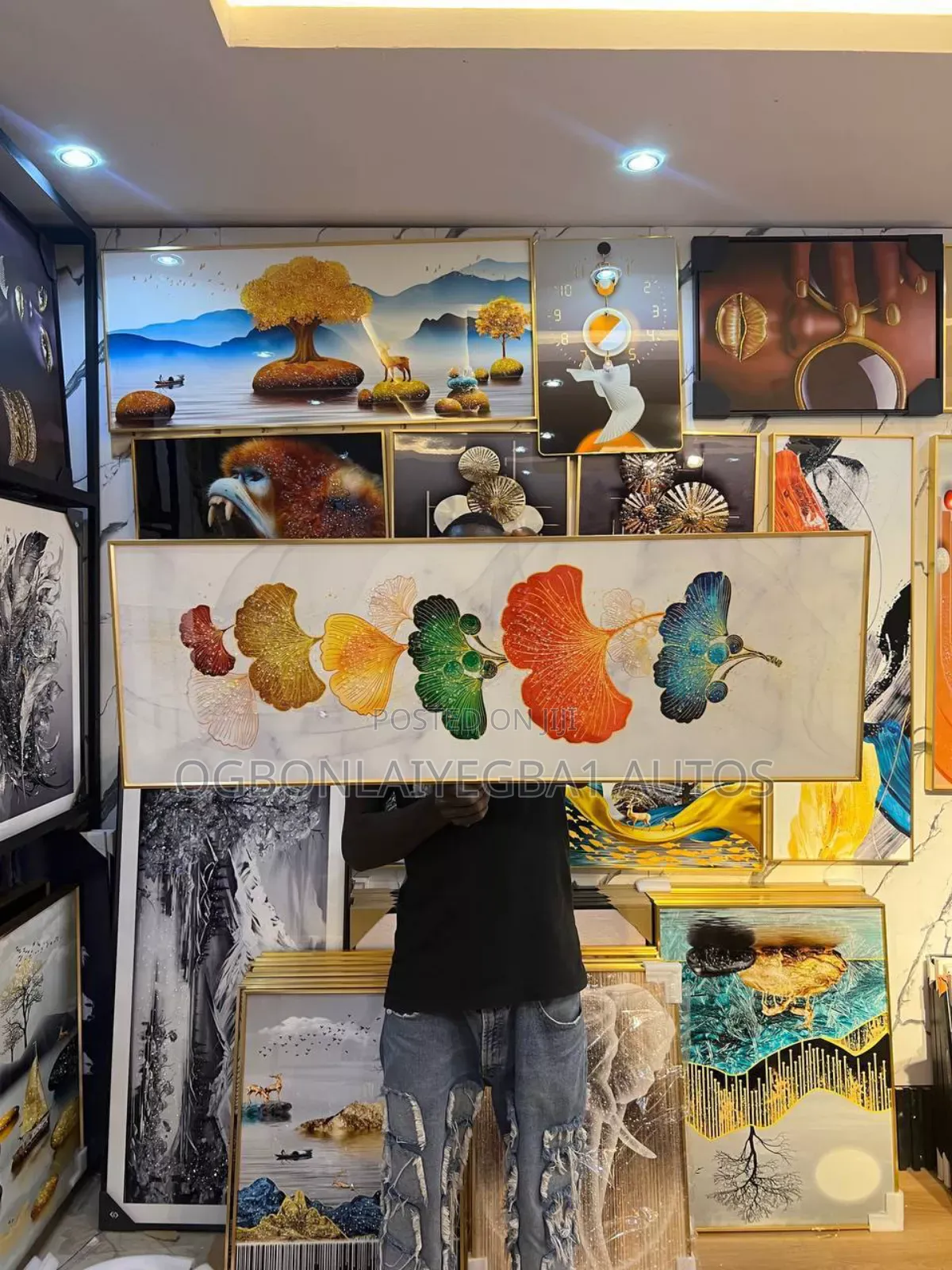 Luxury Crystal Wall Acrylic Painting/Stoned Art Frame