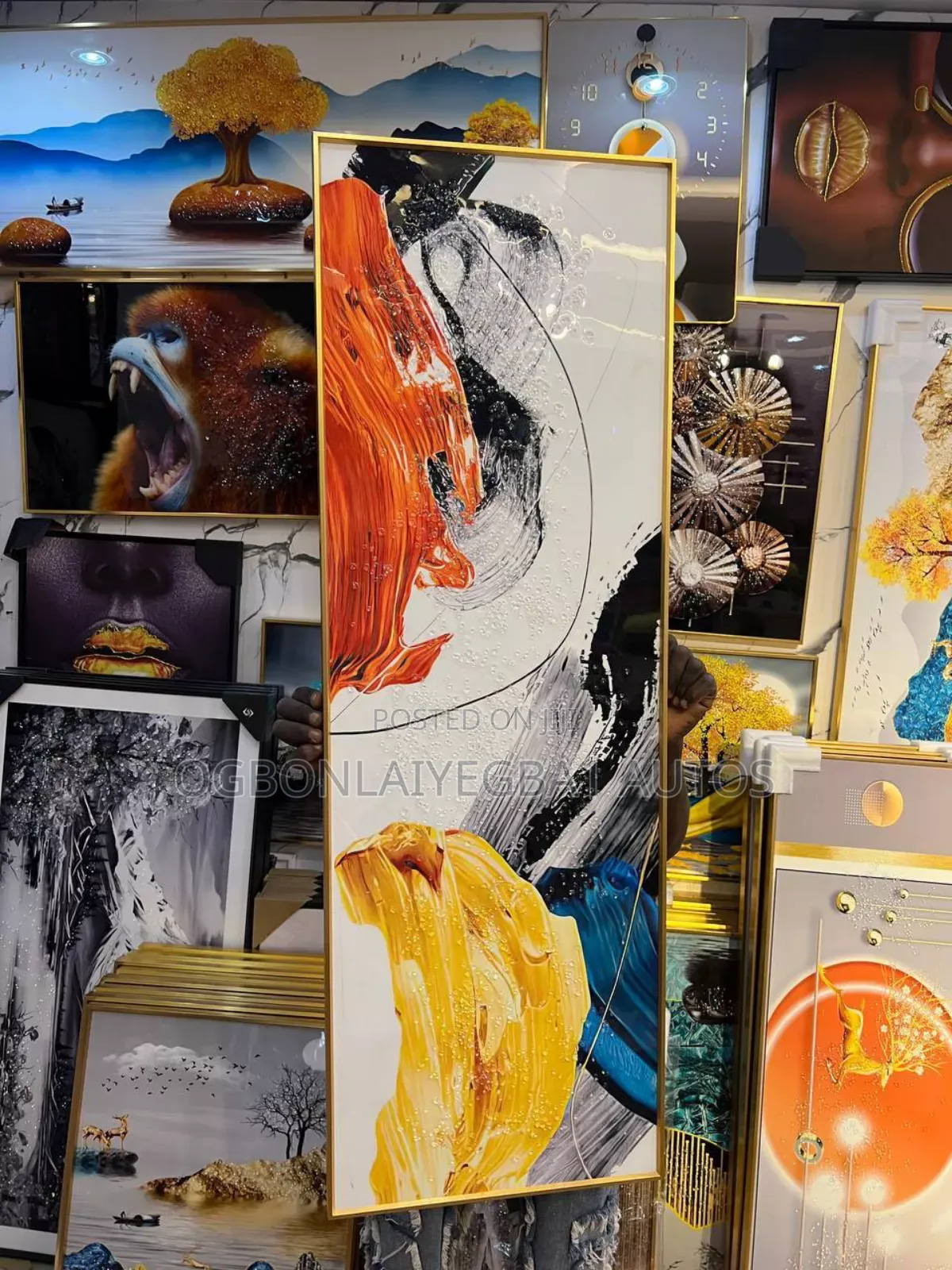 Luxury Crystal Wall Acrylic Painting/Stoned Art Frame