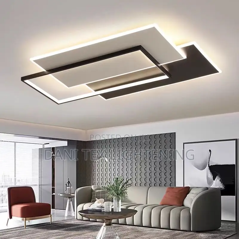 Modern Round Square LED Chandelier Simple Dimming Ceiling