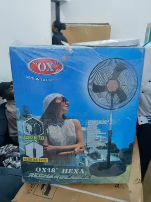 Space Saving OX 18'' Hexa Rf-1618 Rechargeable Standing Fan