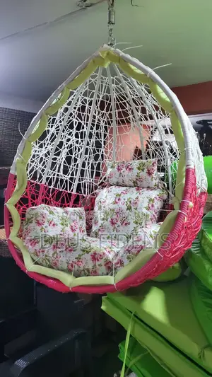 White Garden Swing and Cushion for Sitting Room