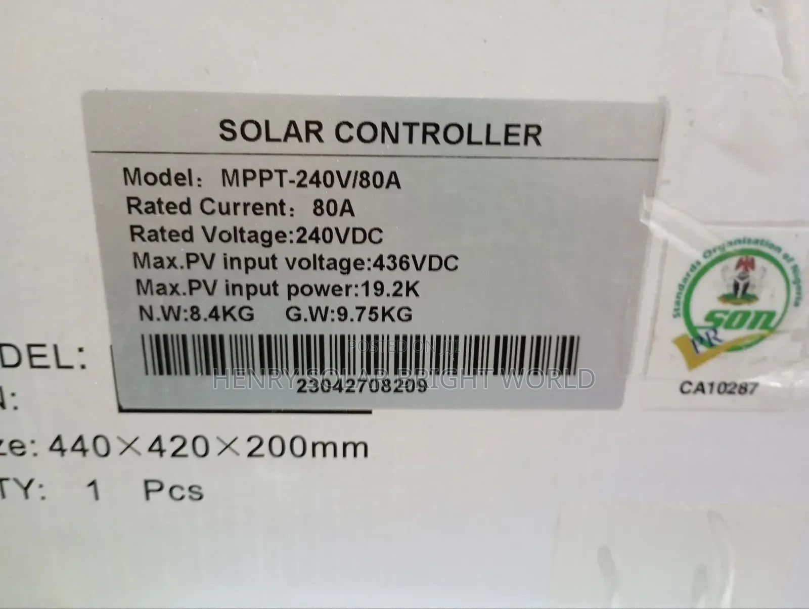 Yohaco 80A 250vdc Charger Controller