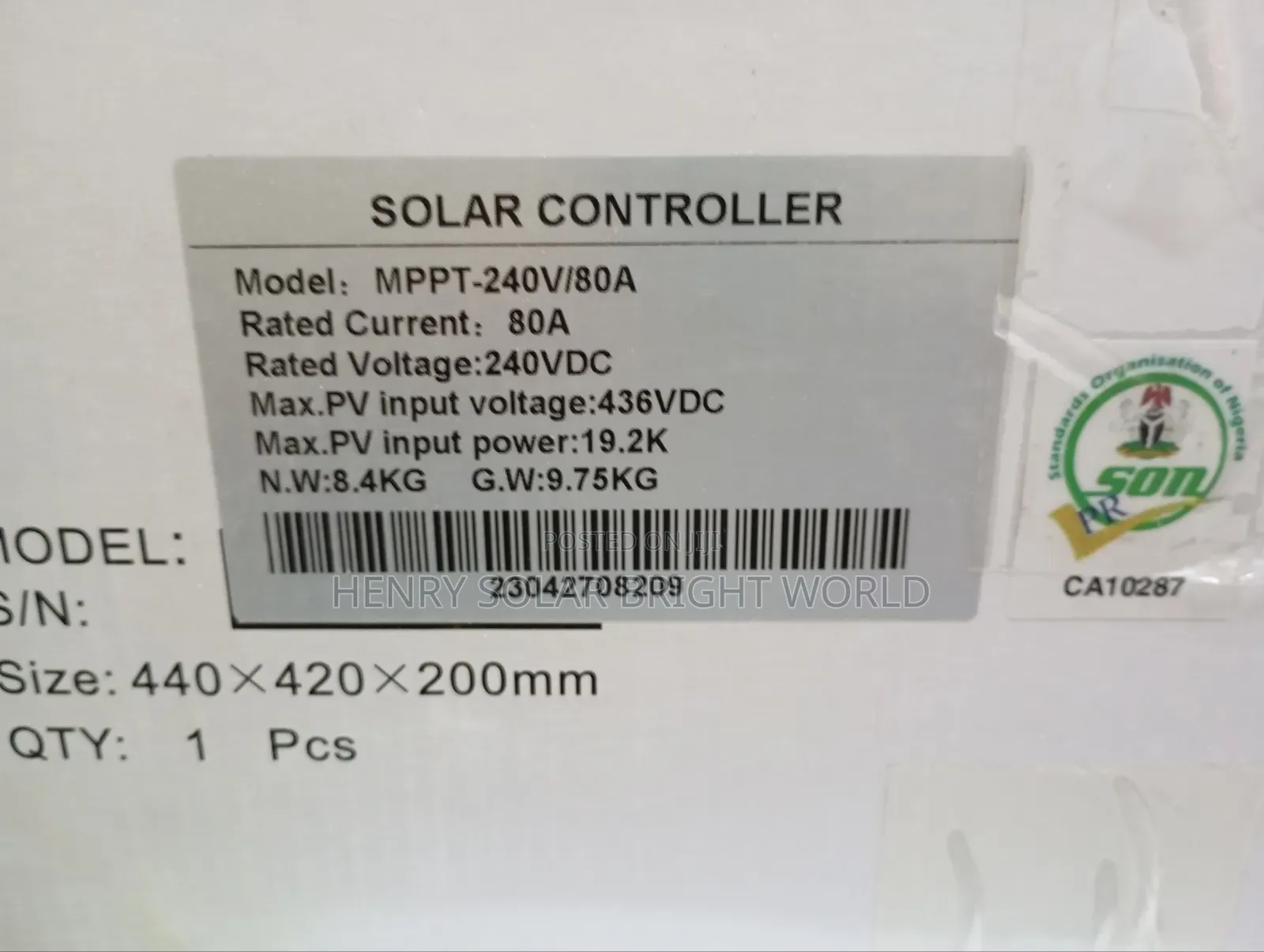 Yohaco 80A 250vdc Charger Controller