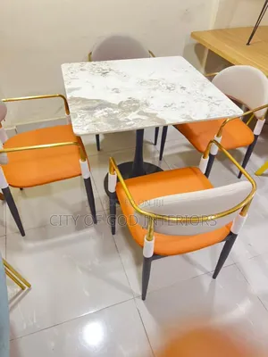 High Class Restaurant Chair Set With Marble Top
