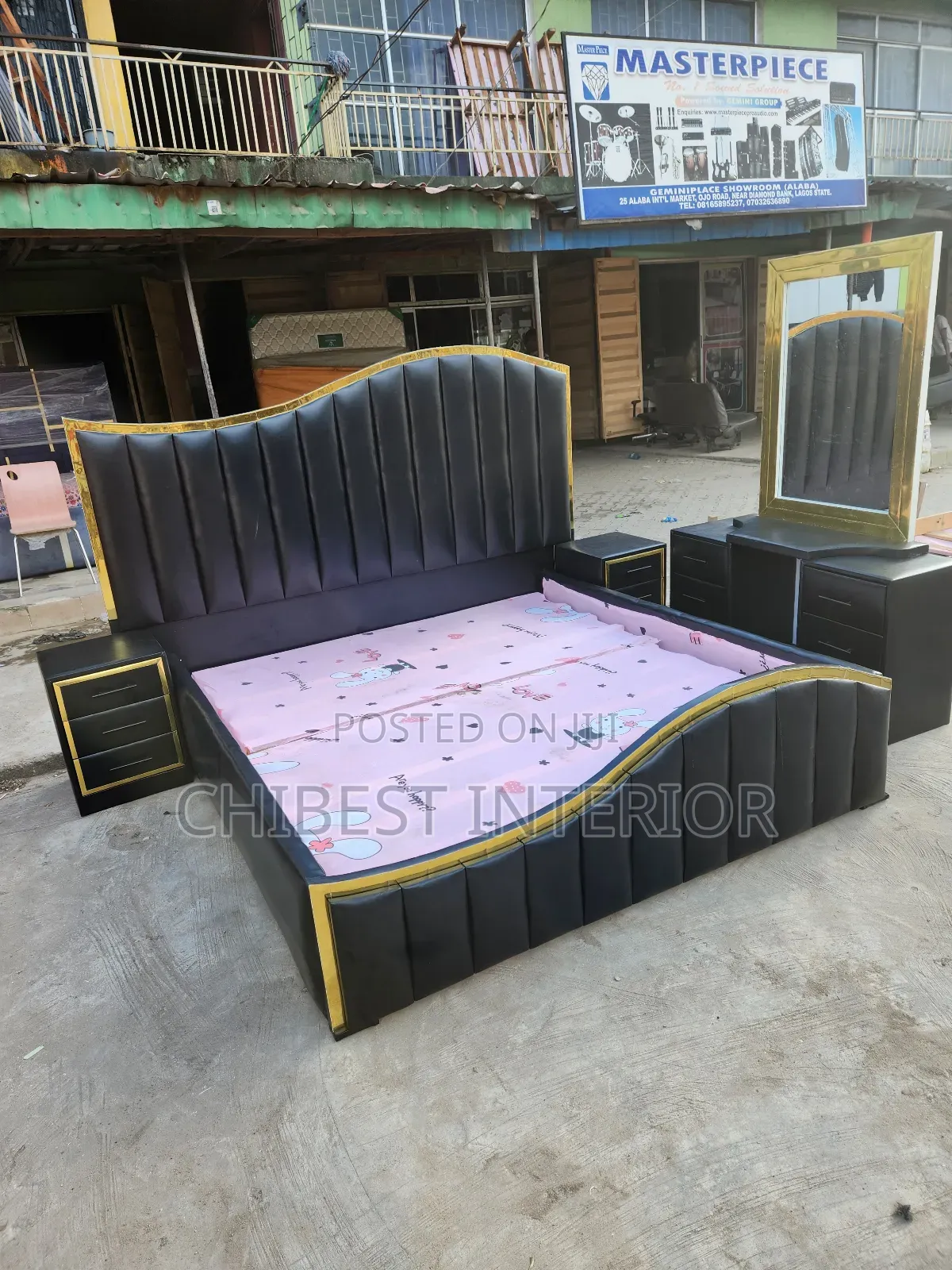 Set of 6by6 Leather Bed Frame