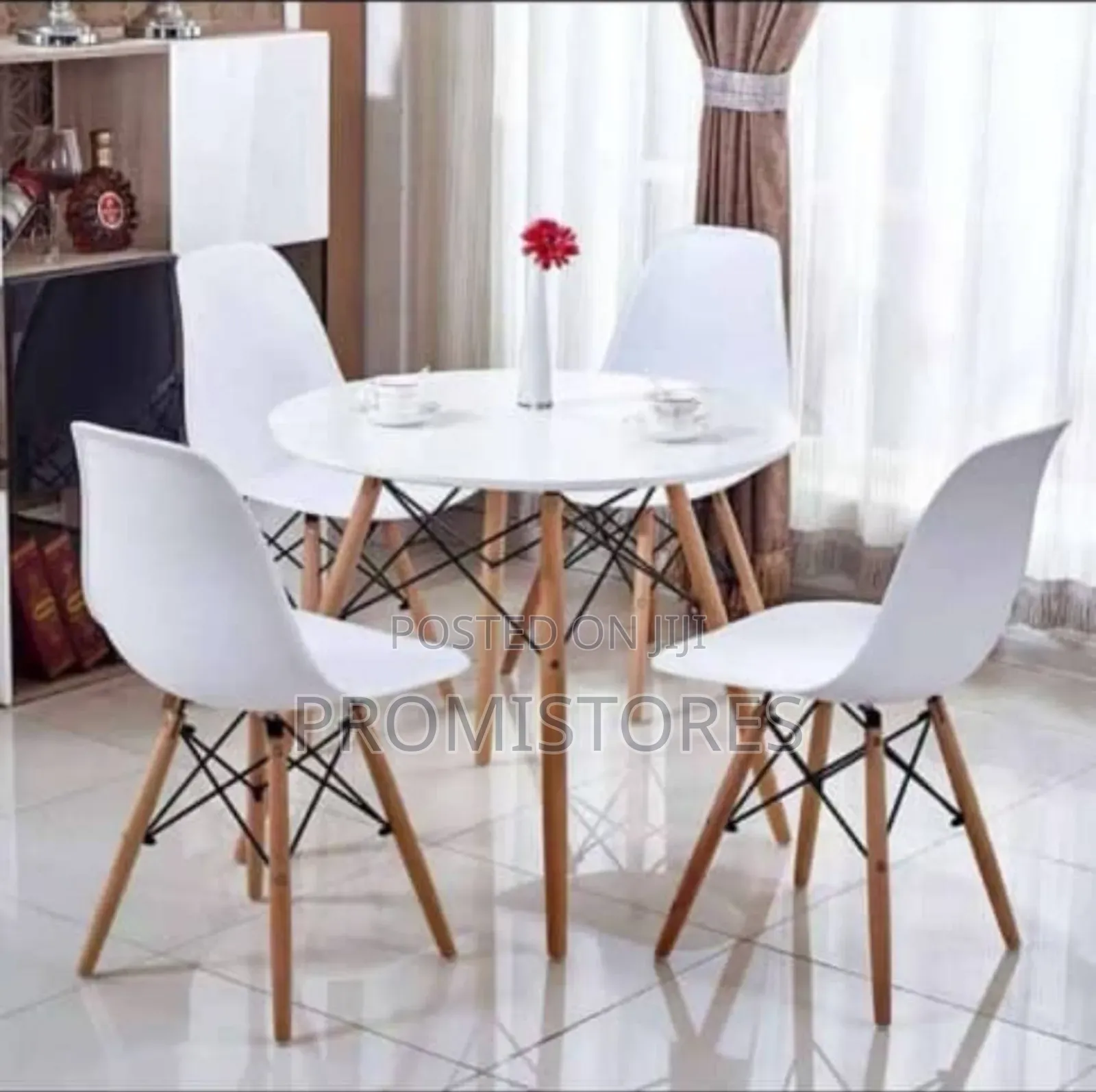 Luxury Acrylic Dining Set White/Black