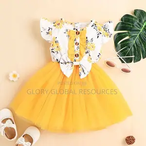 Bliss Kid Girl’S Flowery Short-Sleeve Mesh Posh Dress
