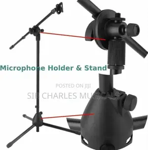 High Quality 3 Leg Boom Double Microphone Stand