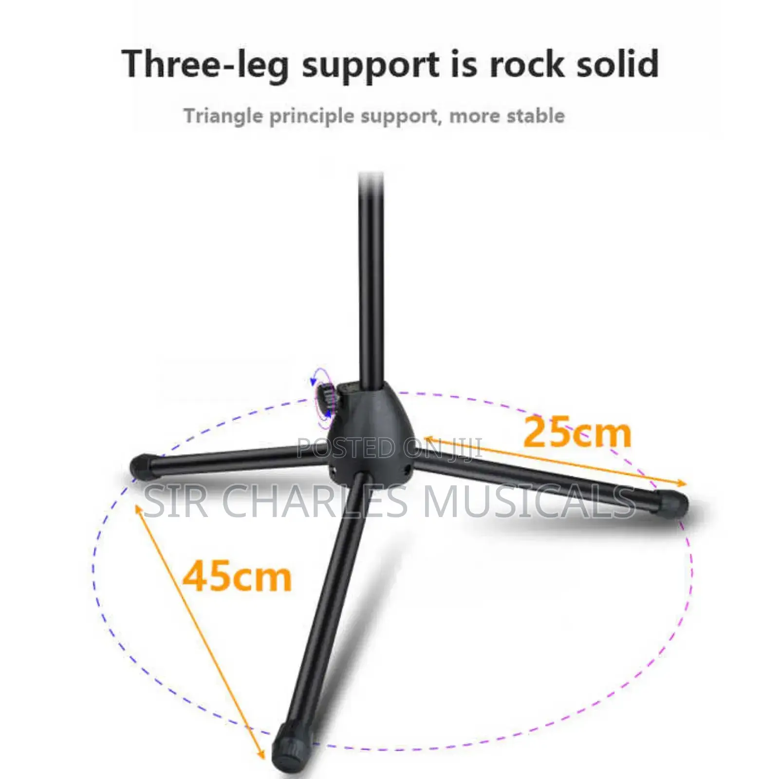 High Quality 3 Leg Boom Double Microphone Stand