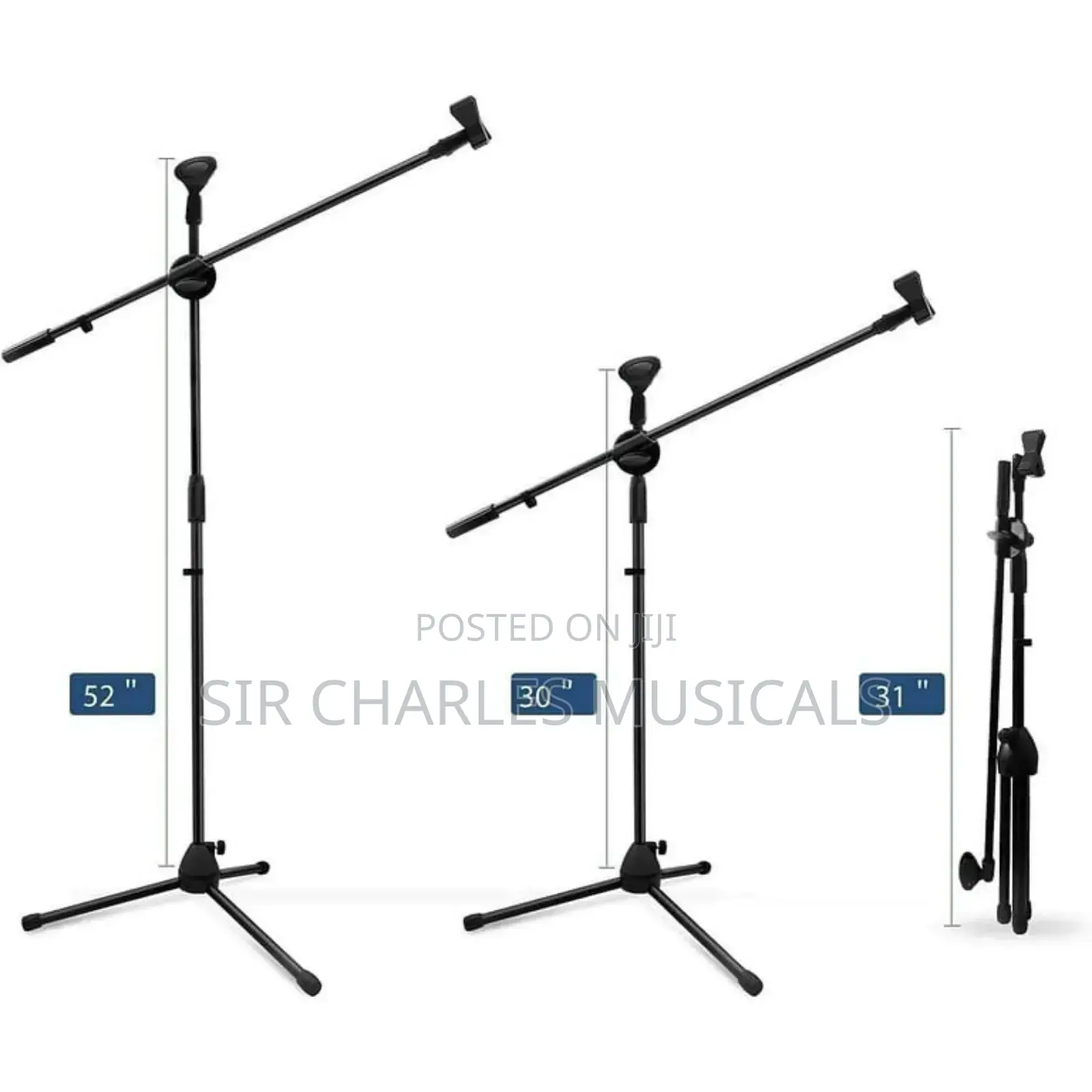 High Quality 3 Leg Boom Double Microphone Stand