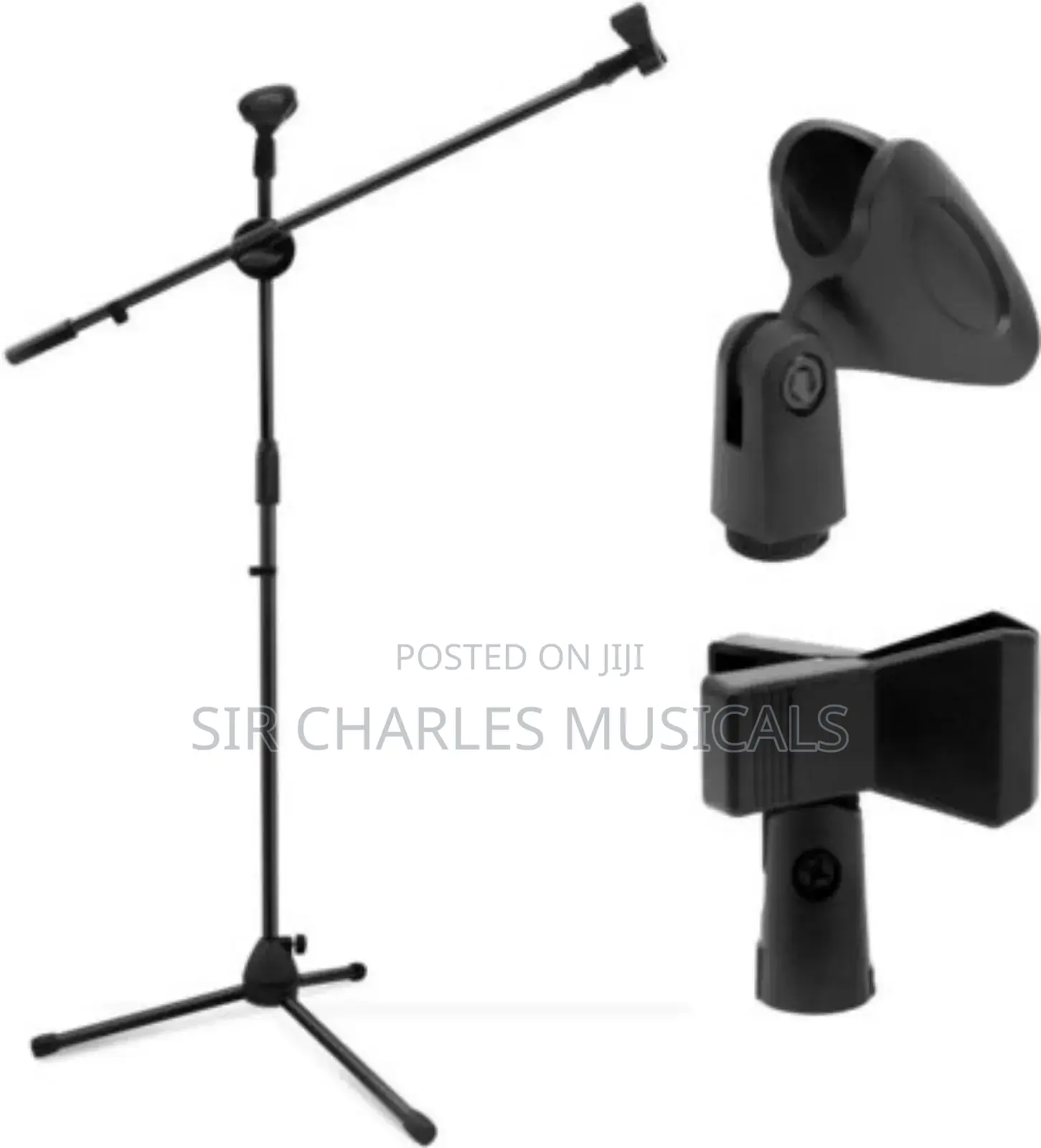 High Quality 3 Leg Boom Double Microphone Stand