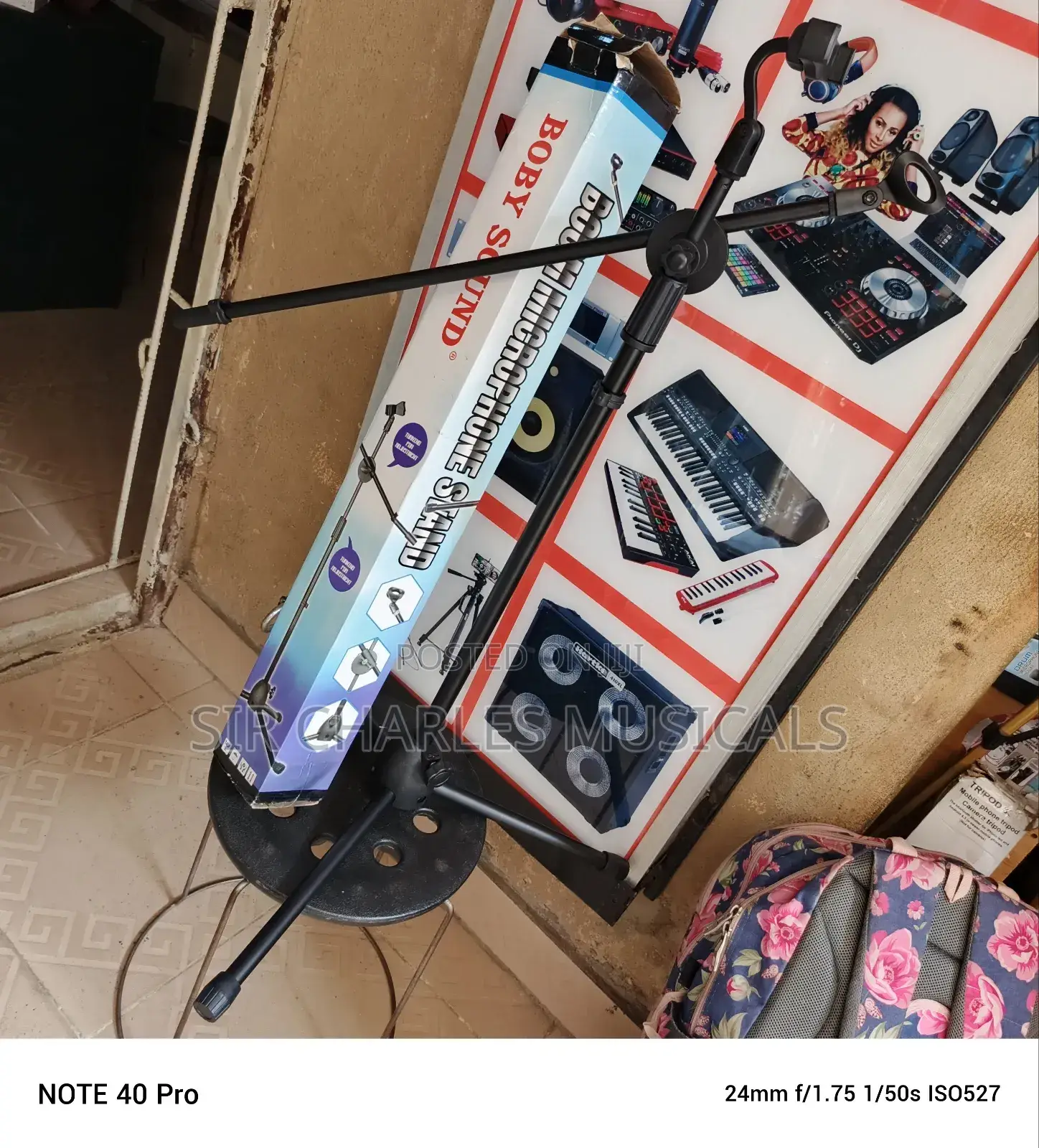 High Quality 3 Leg Boom Double Microphone Stand