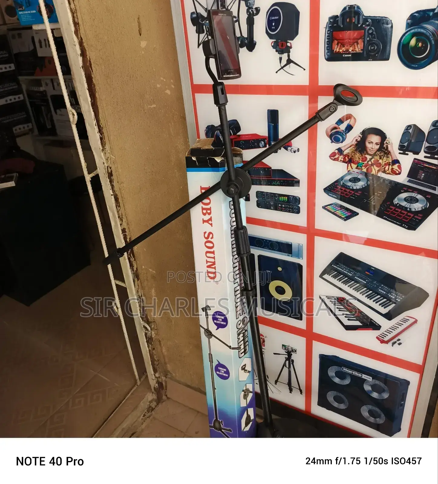 3 Leg Microphone Stand Double With Phone Holder