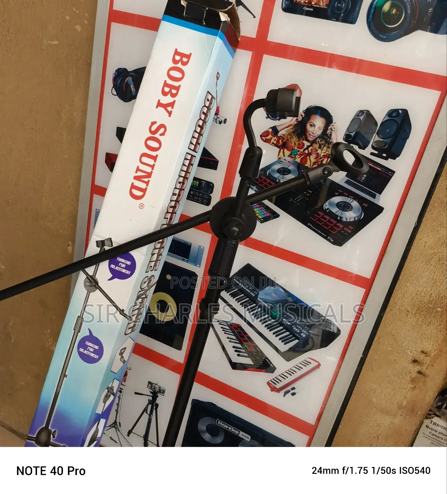 3 Leg Microphone Stand Double With Phone Holder