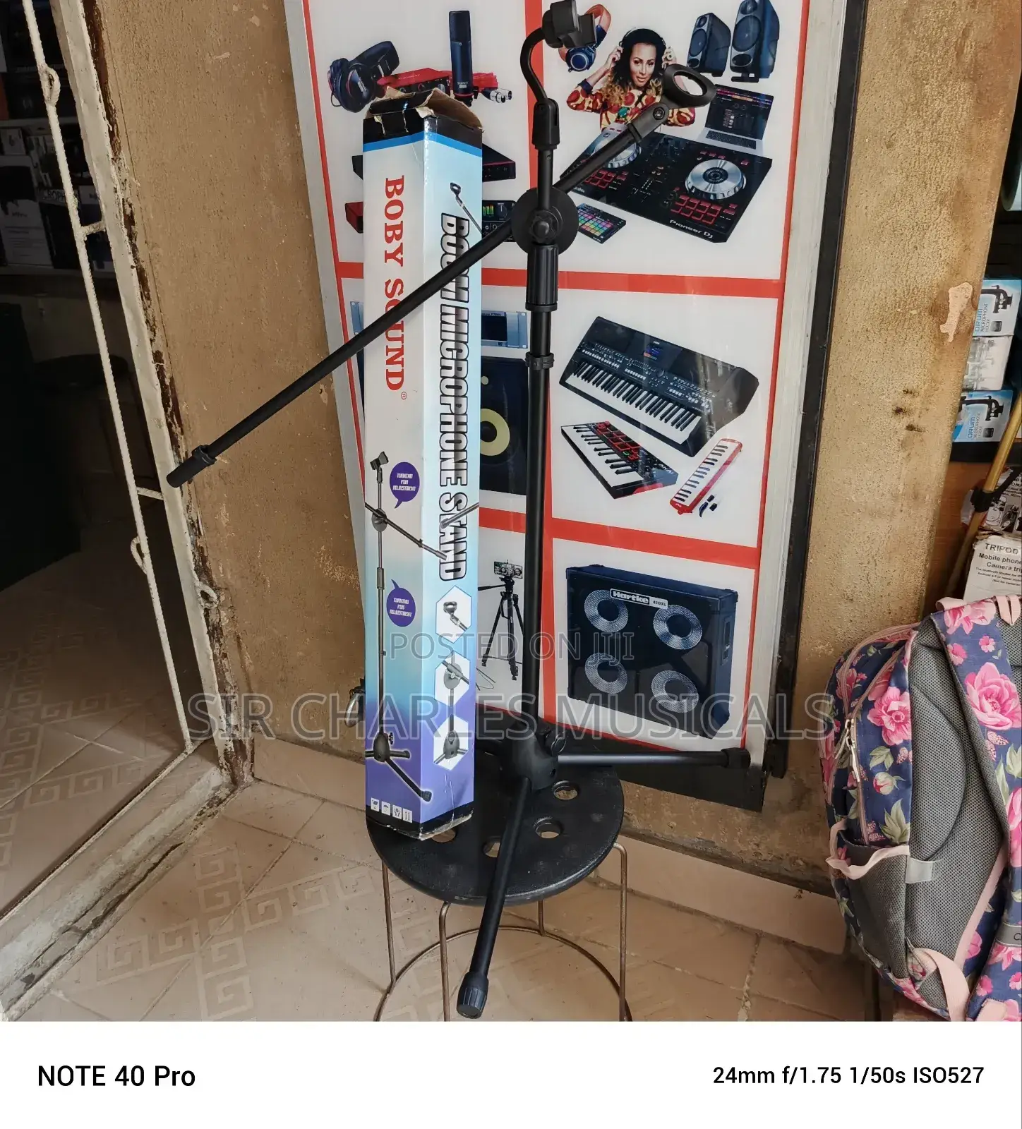 3 Leg Microphone Stand Double With Phone Holder