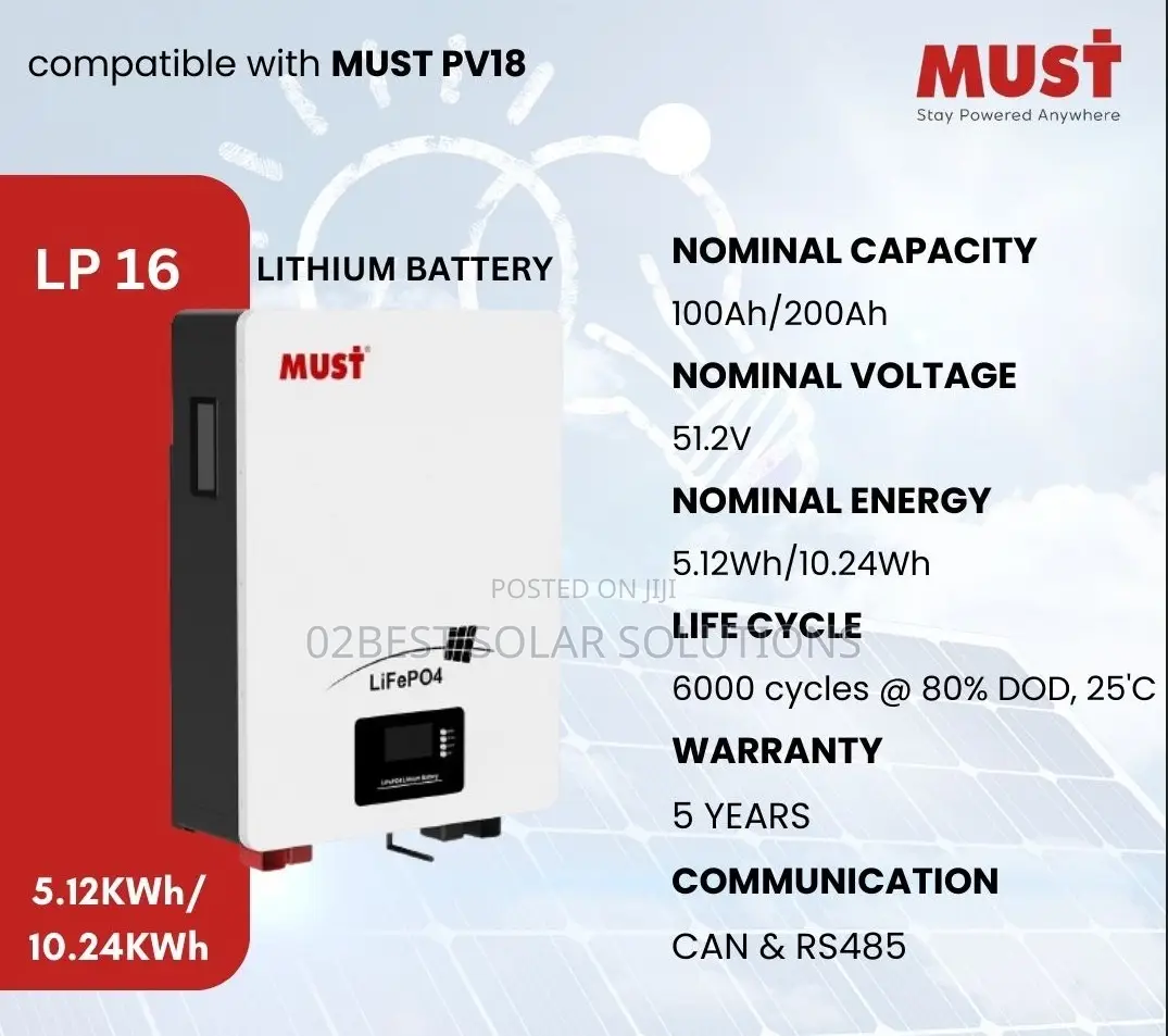 Must 10kwh Lithium Ion Battery