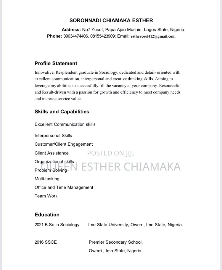 Admin Officer/Customer Service Representative