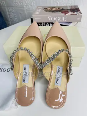 Jimmy Choo Diamond Nude Half Shoe Slippers