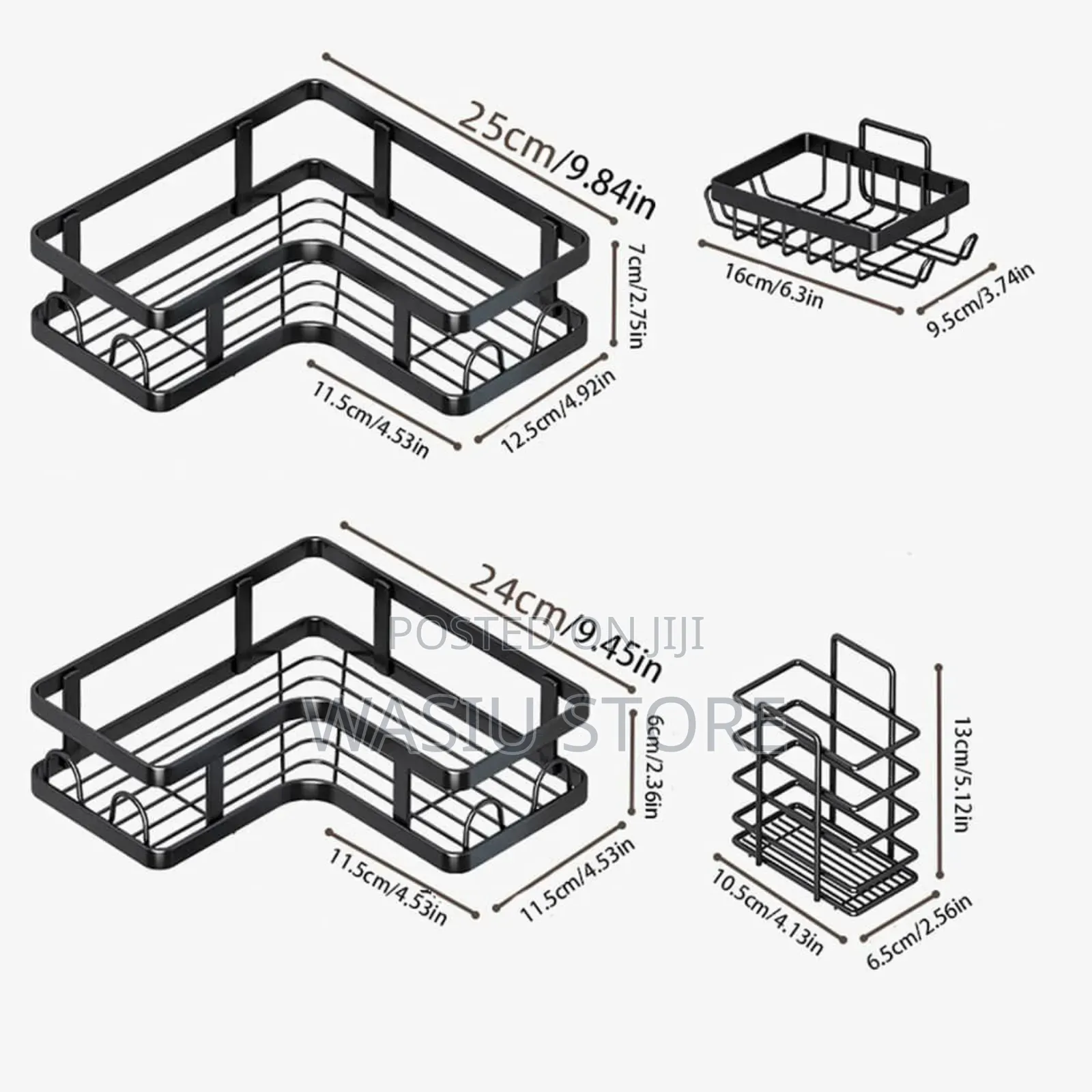 5pcs Non Punching Corner Multipurpose Shelf