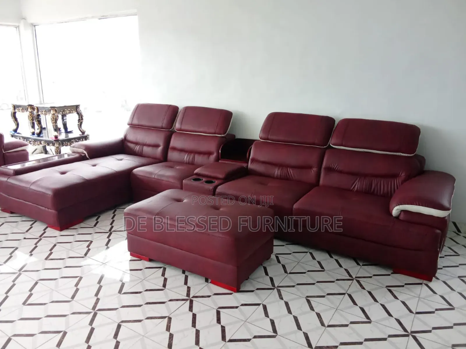 Exotic Leather L-Shaped Sofa