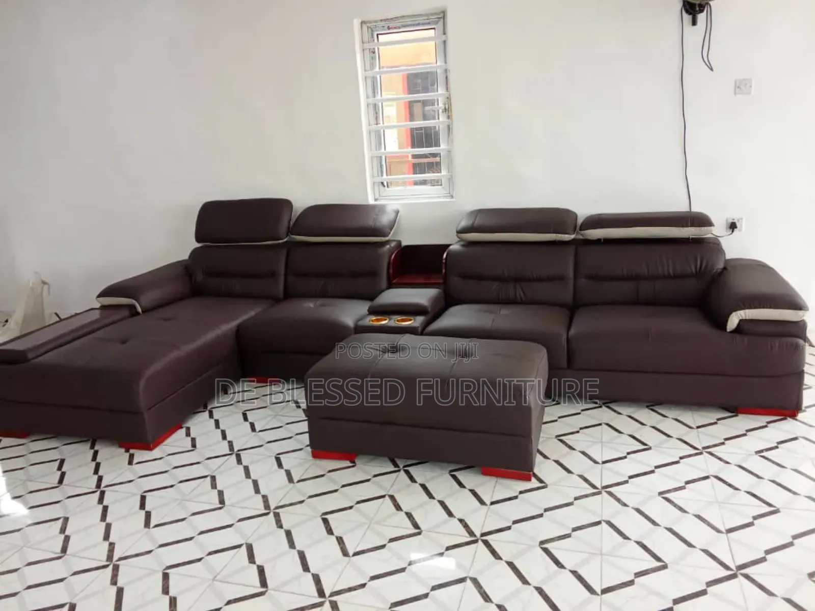 Exotic Leather L-Shaped Sofa