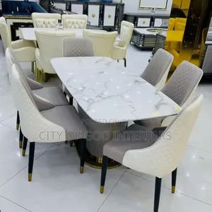 Executive Dining Table Set With Marble Top