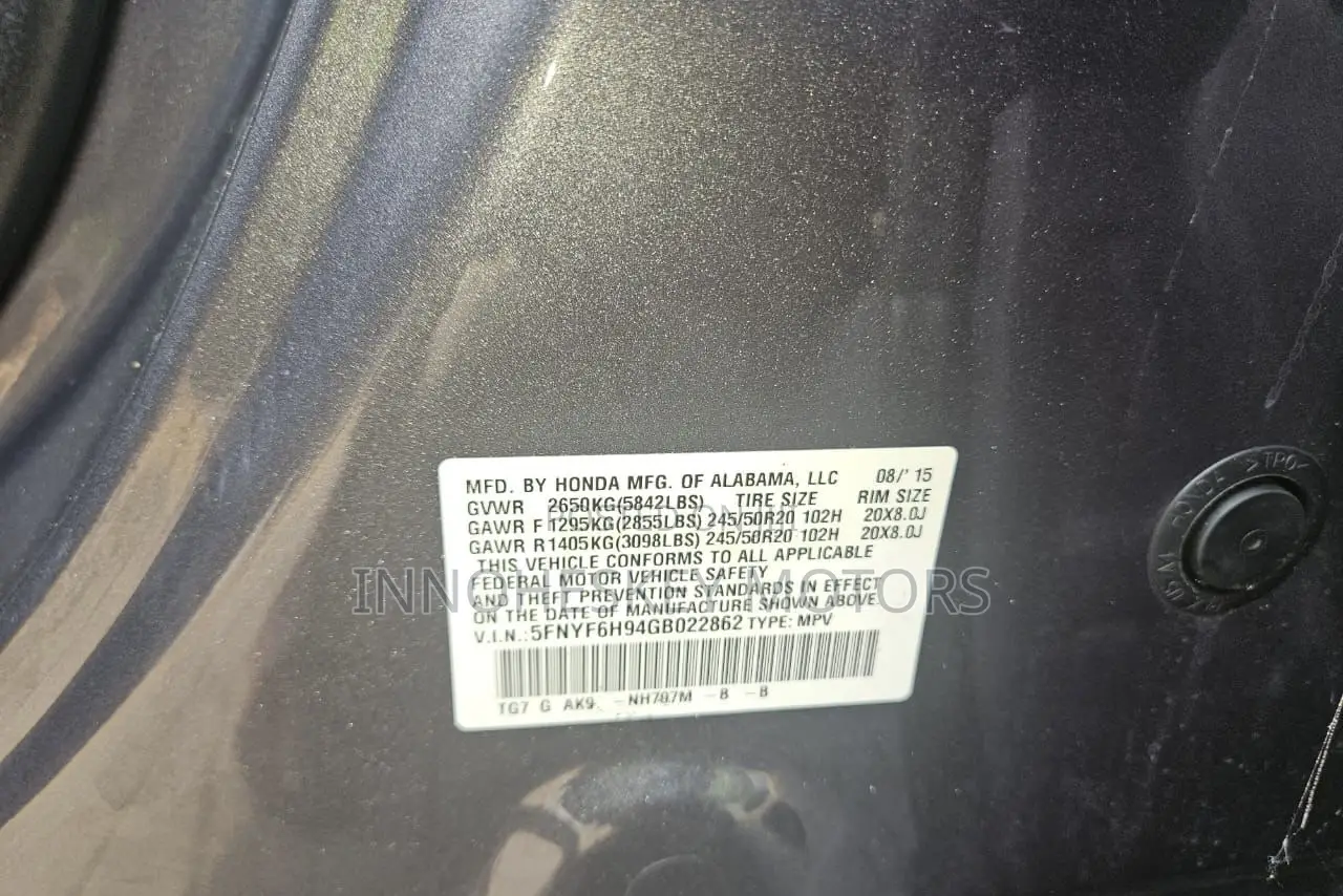 Honda Pilot 2016 Gray
