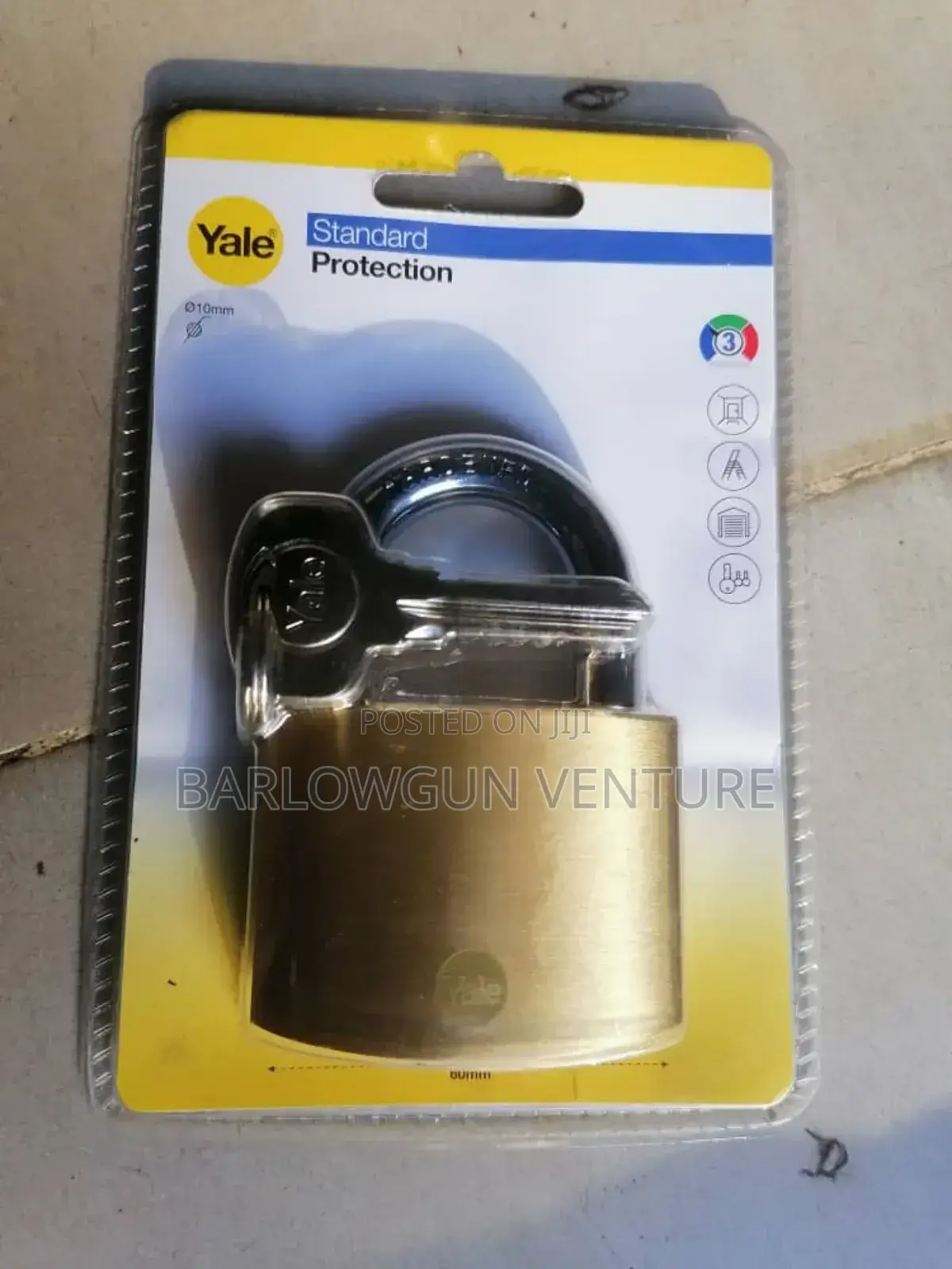Yale Security Padlock Brass 60mm