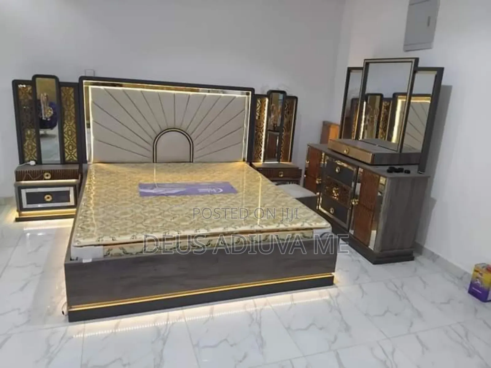 Royal Bedframe Dressing Mirror,2 Side Drawers for Bedroom