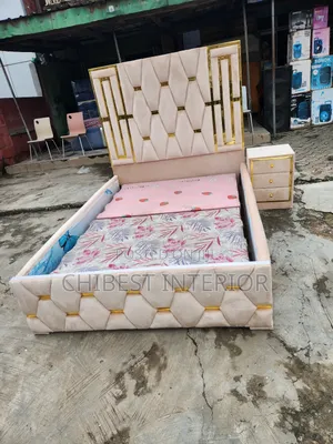 Cream Colour Padded Bed Set