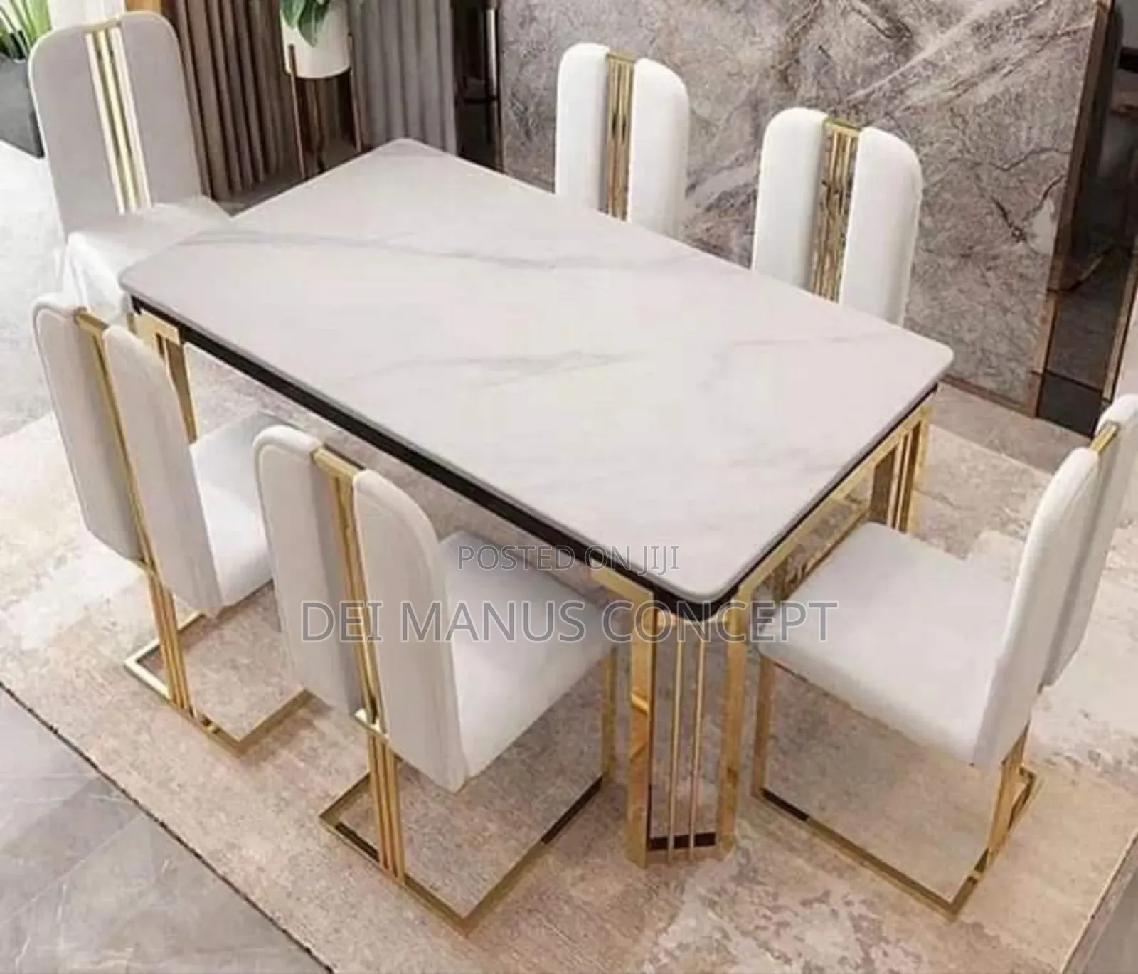 Marble Dining Table and Chairs