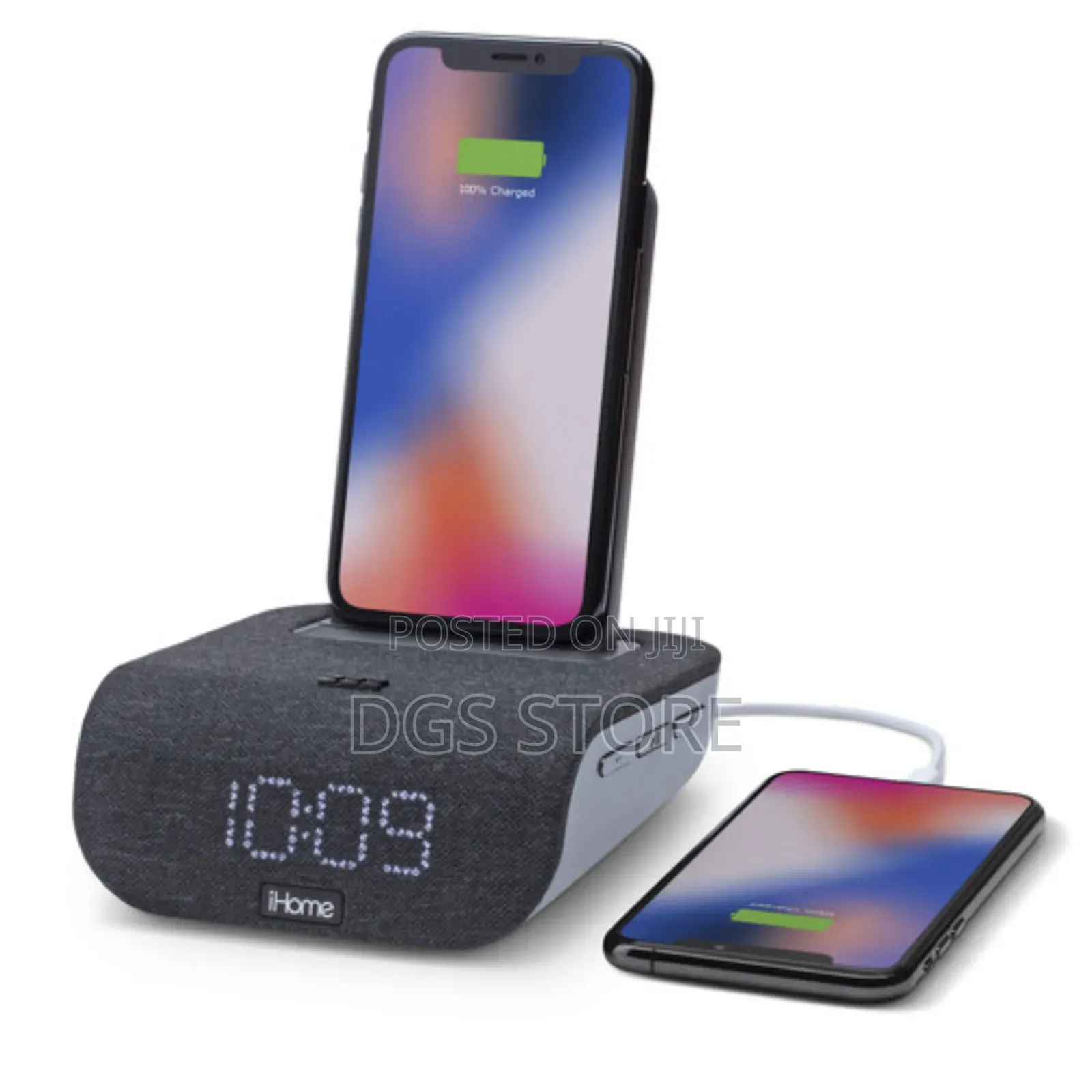 Ihome Time Base Wireless Charging Stand+ Bluetooth Speaker