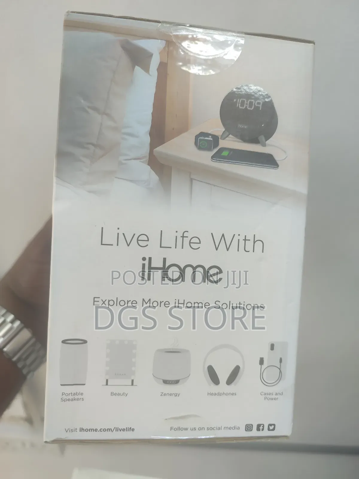 Ihome Power Clock Bluetooth Speaker+ Two Usb Charging Port
