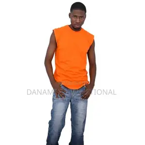 Danami Plain Tank Top/Sleeveless T-Shirt- Orange