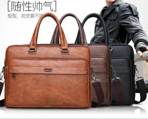 Jeep Buluo Luxury Leather Men’S Office/Laptop Bag