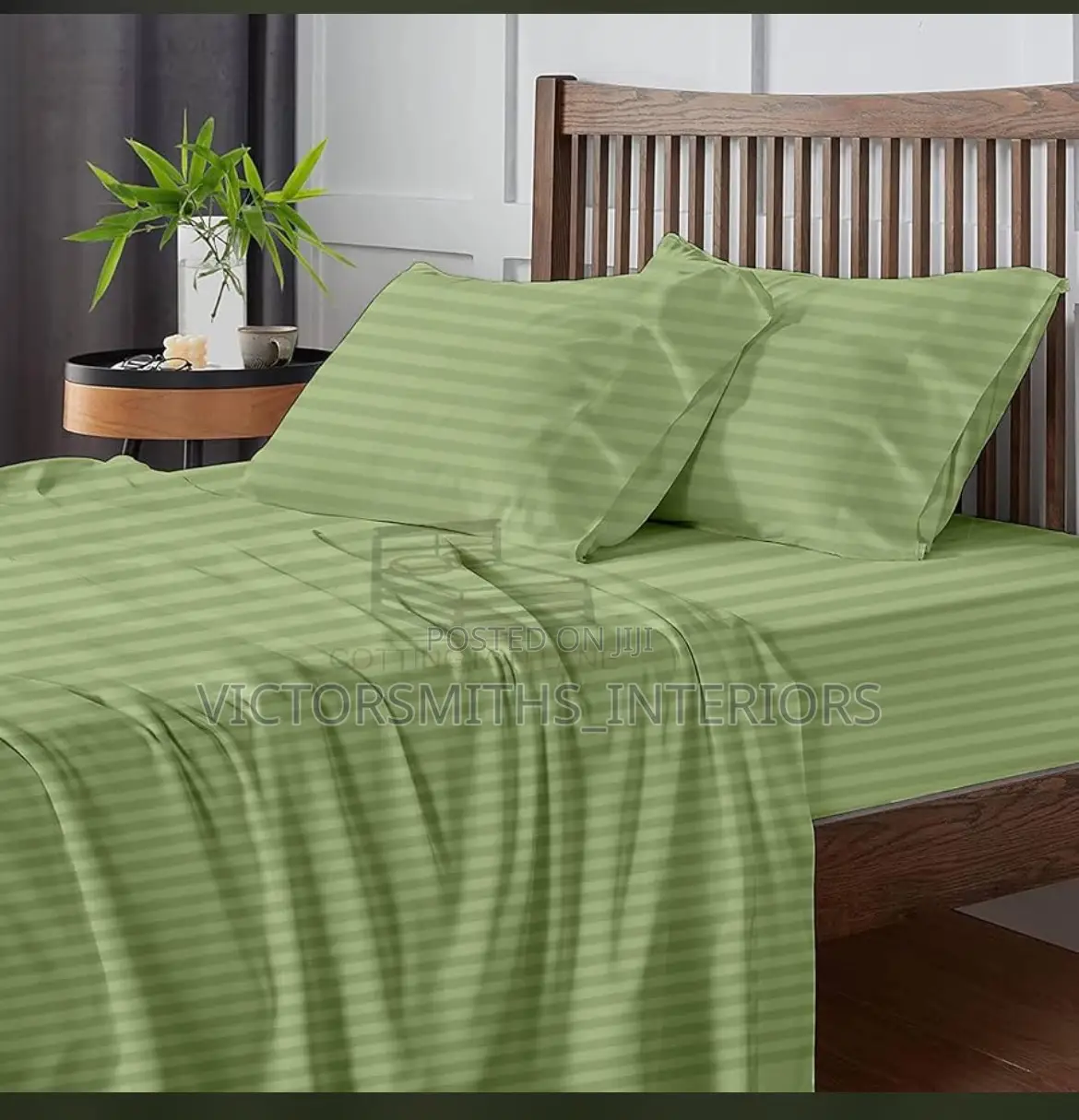 Wooden Blinds And Bedsheets