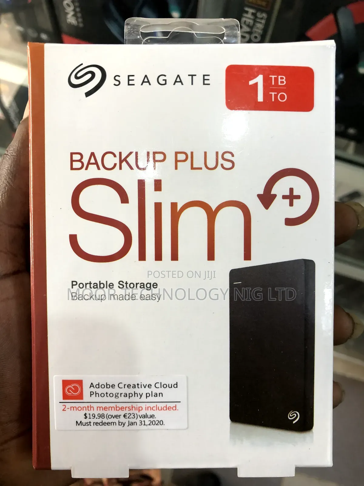 Seagate 1TB Backup Plus Slim Portable External Hard Drive