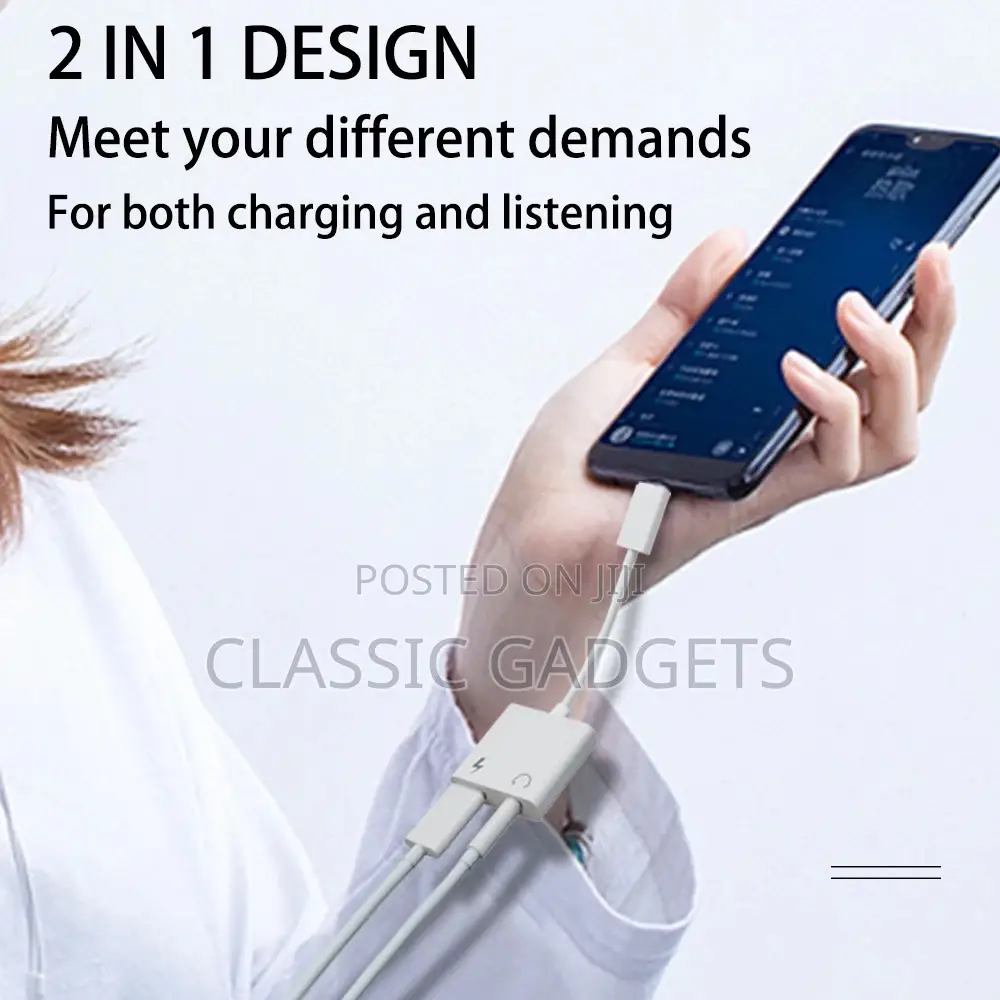 2 in 1 Type C to 3.5mm Charging Audio Adapter