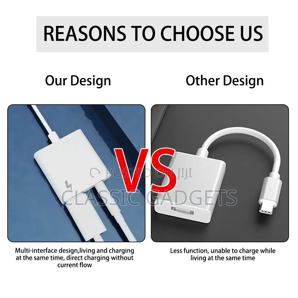 2 in 1 Type C to 3.5mm Charging Audio Adapter