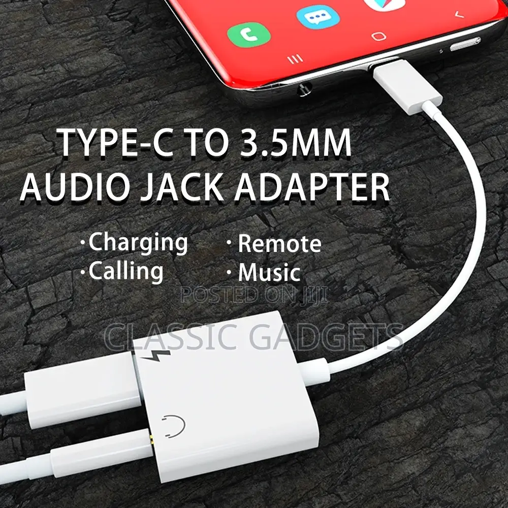 2 in 1 Type C to 3.5mm Charging Audio Adapter