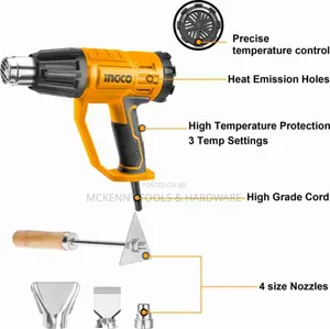 Ingco Hg200078 Heat Gun - 2000w, Variable Temperature,